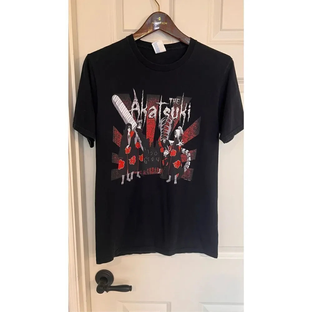 Port & Company Men’s Small Naruto The Akatsuki Pain Black Shirt Short Sleeve